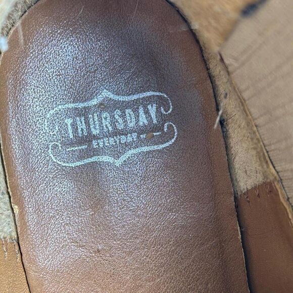 Thursday dreamer Women's Chelsea Boots US 9.5 Natural Beige Leather Pull-On Boot - Picture 10 of 11